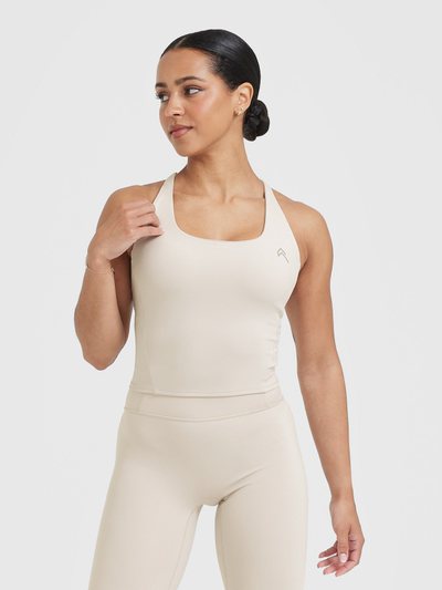 Oneractive Timeless Square Neck Mid Vest | Sand