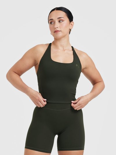 Oneractive Timeless Square Neck Mid Vest | Khaki