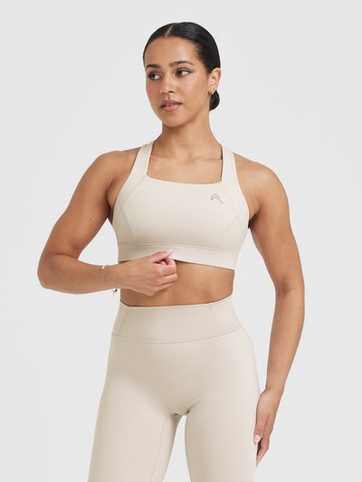 Oneractive Timeless Wide Strap Sports Bra | Sand