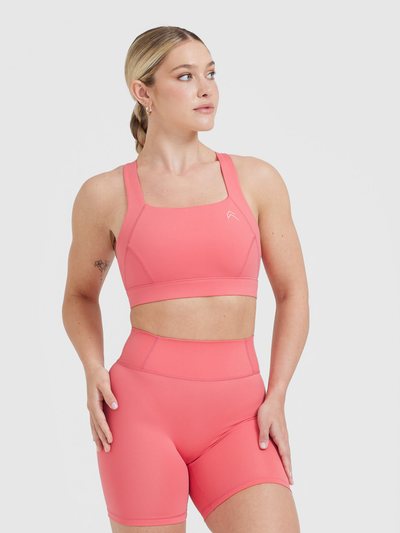Oneractive Timeless Wide Strap Sports Bra | Amplify Pink