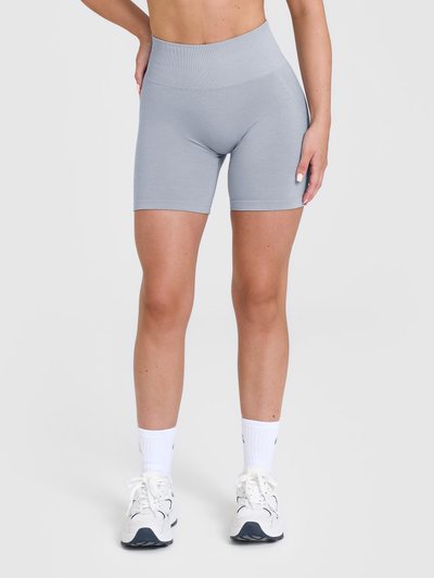 Oneractive EffortlessLift™ Seamless Shorts with White Logo | Metal Grey