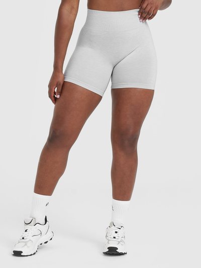 Oneractive EffortlessLift™ Seamless Shorts with White Logo | Grey Marl