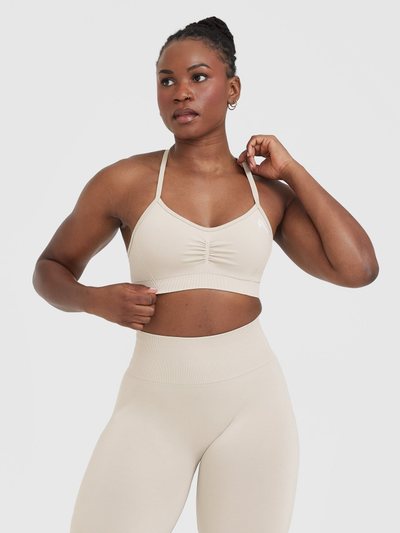 Oneractive EffortlessLift™ Strappy Bralette with White Logo | Sand