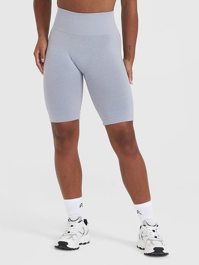 Oneractive EffortlessLift™ Seamless Cycling Shorts with White Logo | Metal Grey