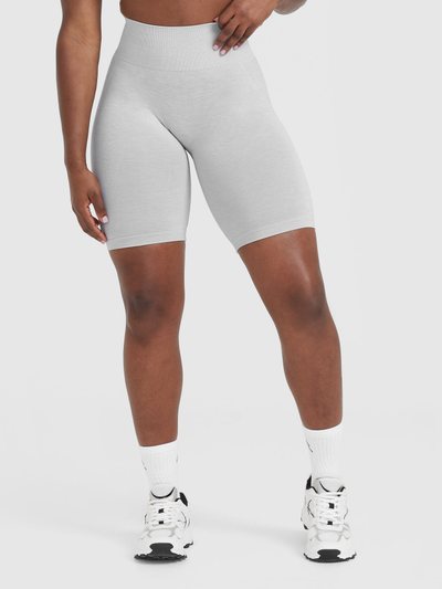 Oneractive EffortlessLift™ Seamless Cycling Shorts with White Logo | Grey Marl