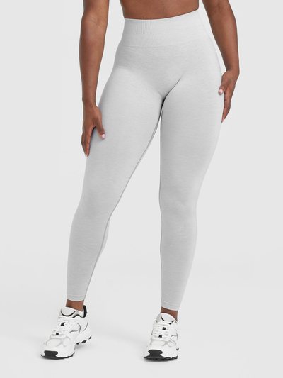Oneractive EffortlessLift™ Seamless Leggings with White Logo | Grey Marl