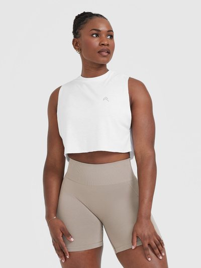 Oneractive Go To Muscle Crop Vest | White
