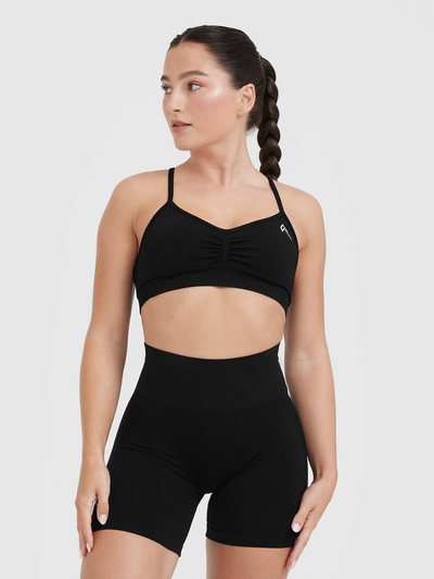 Oneractive EffortlessLift™ Strappy Bralette with White Logo | Black
