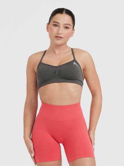 Oneractive EffortlessLift™ Strappy Bralette with White Logo | Deep Taupe