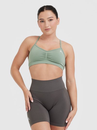 Oneractive EffortlessLift™ Strappy Bralette with White Logo | Sage