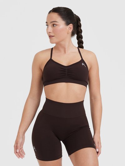 Oneractive EffortlessLift™ Strappy Bralette with White Logo | 70% Cocoa
