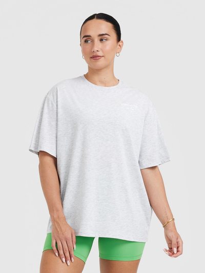Oneractive Classic Lifters Graphic Oversized Lightweight T-Shirt | Light Grey Marl