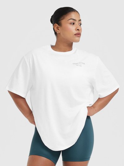 Oneractive Classic Lifters Graphic Oversized Lightweight T-Shirt | White