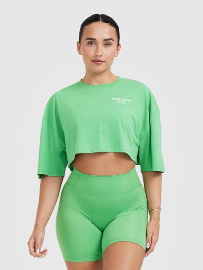 Oneractive Classic Lifters Graphic Relaxed Crop Lightweight T-Shirt | Jade