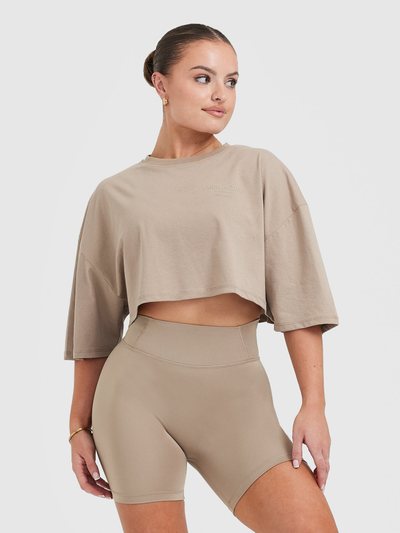 Oneractive Classic Lifters Graphic Relaxed Crop Lightweight T-Shirt | Sandstone