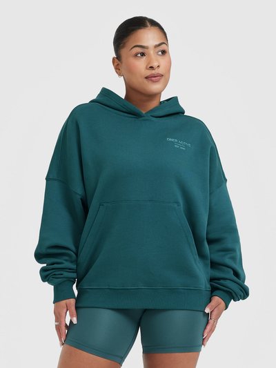 Oneractive All Day Est 2020 Oversized Hoodie | Marine Teal