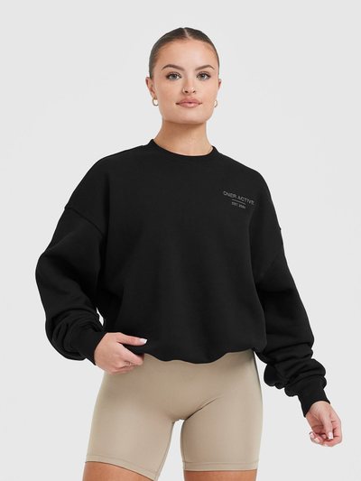 Oneractive All Day Est 2020 Oversized Sweatshirt | Black
