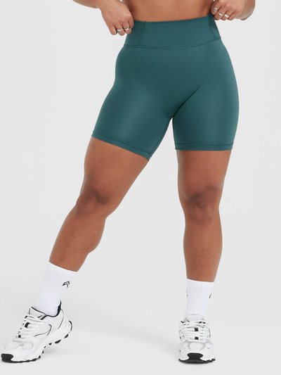 Oneractive Timeless High Waisted Shorts 6" | Marine Teal