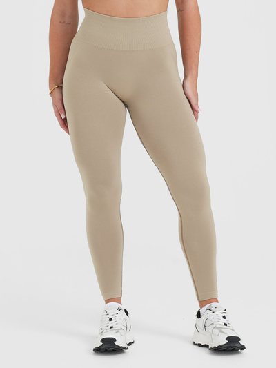 Oneractive EffortlessLift™ Seamless Leggings with White Logo | Washed Sandstone