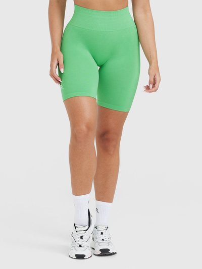 Oneractive EffortlessLift™ Seamless Cycling Shorts with White Logo | Jade