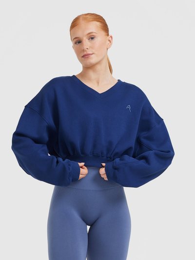 Oneractive All Day Lightweight Oversized V Neck Sweatshirt | Midnight