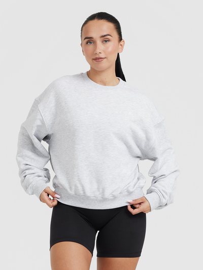 Oneractive All Day Lightweight Oversized Sweatshirt | Light Grey Marl