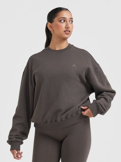 Oneractive All Day Lightweight Oversized Sweatshirt | Deep Taupe