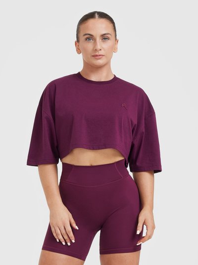 Oneractive Classic Relaxed Crop Lightweight T-Shirt | Ripe Fig