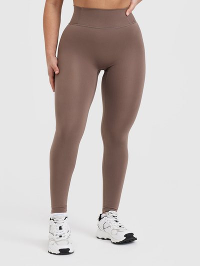 Oneractive Timeless High Waisted Leggings | Cool Brown