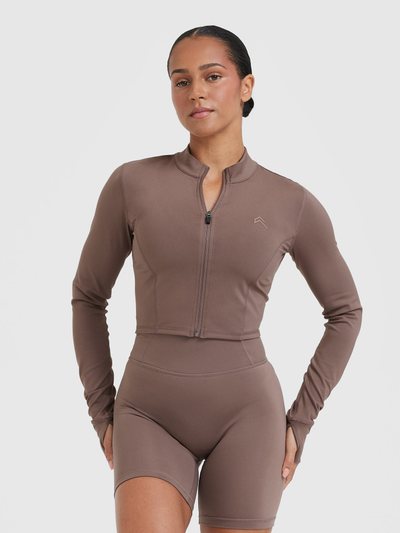 Oneractive Timeless Crop Jacket | Cool Brown