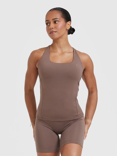 Oneractive Timeless Square Neck Vest | Cool Brown
