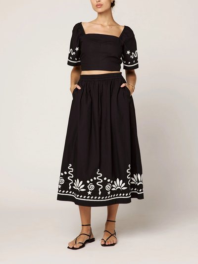 Cleobella Ashleen Midi Skirt | Black/Ivory