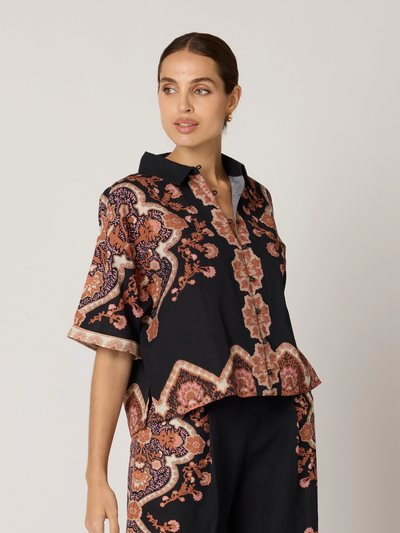 Cleobella Jeni Blouse | Dark Lagos