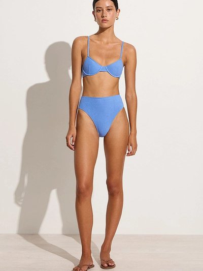 Faithfullthebrand Citra Bikini Bottoms Sicilian Blue Towelling - Final Sale