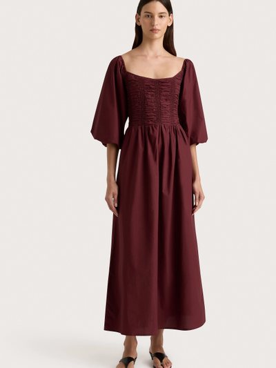 Faithfullthebrand Alma Midi Dress Bordeaux - Final Sale