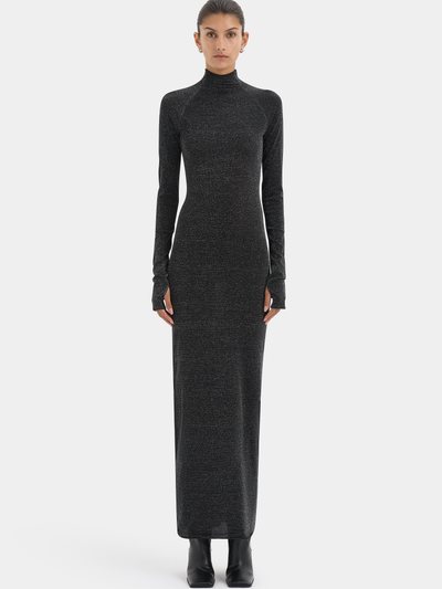 Sirthelabel Chiano Metallic Knit Long Sleeve Dress