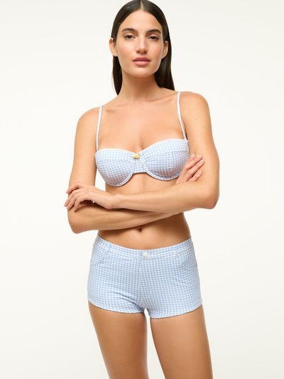 Staud COD BIKINI BOTTOM | SKY MICRO CHECK