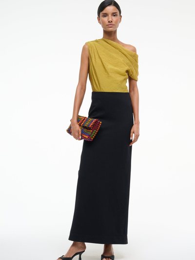 Staud TOPAZ DRESS | CHARTREUSE BLACK