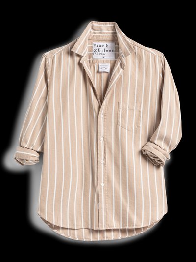 Frankandeileen EILEEN Camel with White Stripe, Brushed Cotton