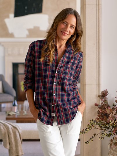 Frankandeileen EILEEN Red and Yellow with Navy Plaid, Italian Flannel