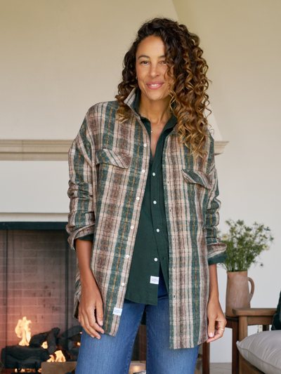 Frankandeileen MCLOGHLIN Brown and Green with Sand Plaid, Italian Flannel