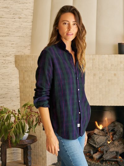 Frankandeileen EILEEN Blue and Green with Red Plaid, Italian Flannel