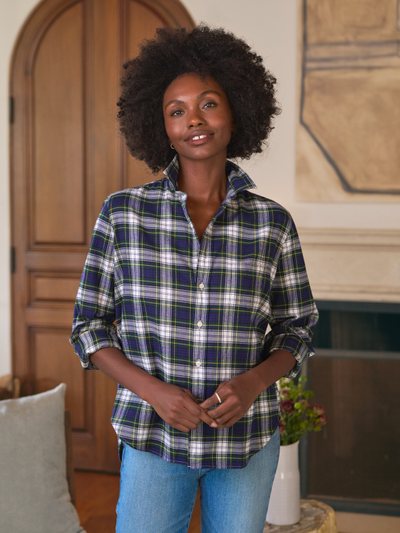 Frankandeileen EILEEN Blue and Green with White Plaid, Italian Flannel