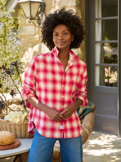 Frankandeileen EILEEN Dark Pink and White Plaid, Italian Flannel
