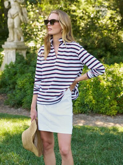Frankandeileen PATRICK White with Red and Navy French Stripe, Vintage Jersey