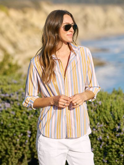 Frankandeileen EILEEN Gold with Red and Blue Stripe, Italian Cotton