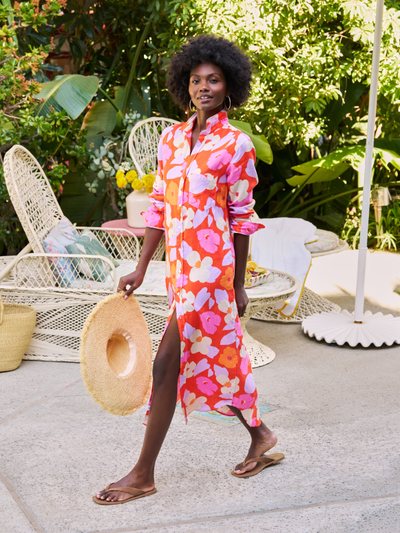 Frankandeileen RORY Orange and Pink Floral, Italian Classic Linen