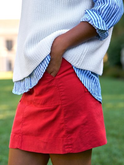 Frankandeileen JAMESON SKIRT Double Decker Red, Italian Performance Linen
