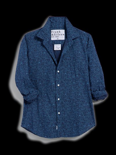 Frankandeileen BARRY Navy with Floral Print, Italian Cotton