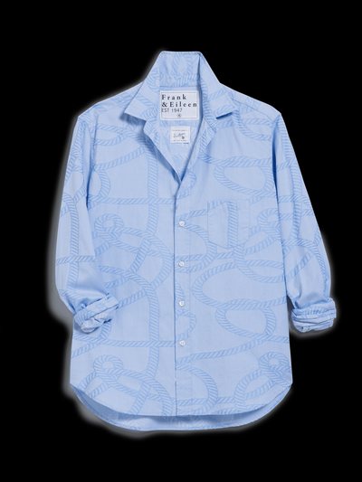Frankandeileen EILEEN Blue Nautical Rope Print, Italian Cotton